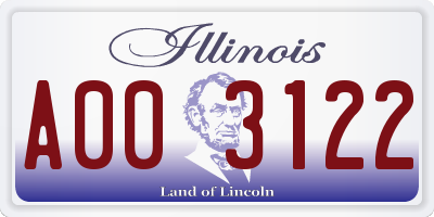 IL license plate A003122