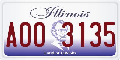 IL license plate A003135