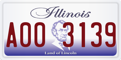 IL license plate A003139