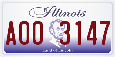 IL license plate A003147
