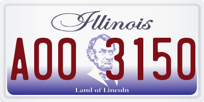 IL license plate A003150