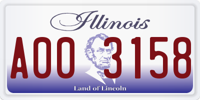 IL license plate A003158
