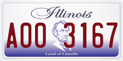 IL license plate A003167