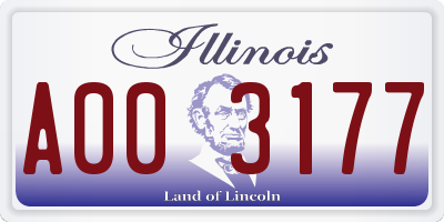IL license plate A003177
