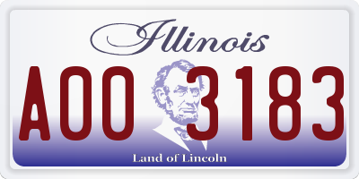 IL license plate A003183