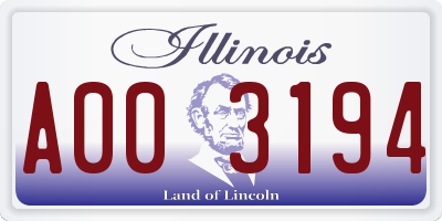 IL license plate A003194