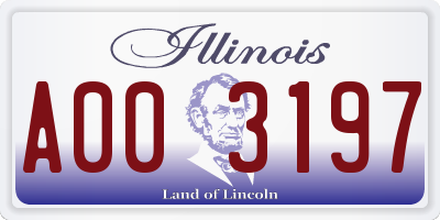 IL license plate A003197