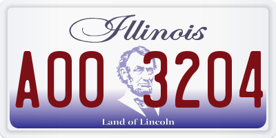 IL license plate A003204