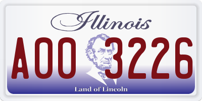 IL license plate A003226