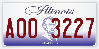 IL license plate A003227