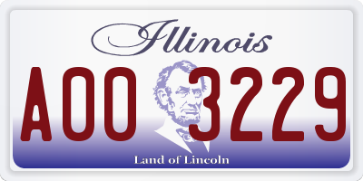 IL license plate A003229