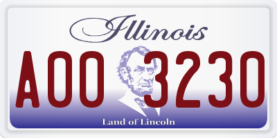 IL license plate A003230