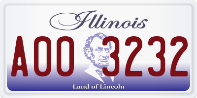 IL license plate A003232