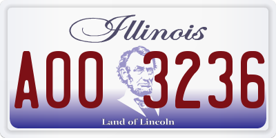 IL license plate A003236