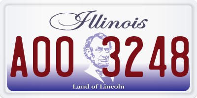 IL license plate A003248