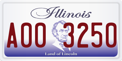 IL license plate A003250