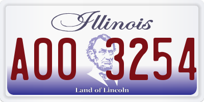 IL license plate A003254