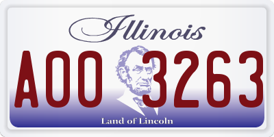 IL license plate A003263