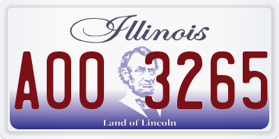 IL license plate A003265