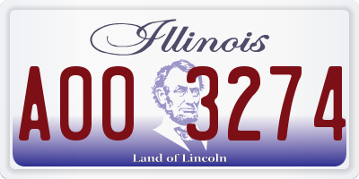IL license plate A003274