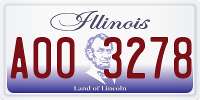 IL license plate A003278