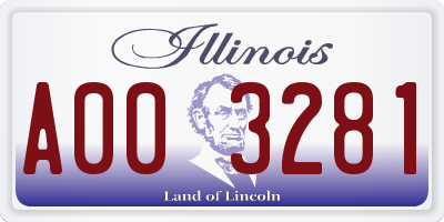 IL license plate A003281