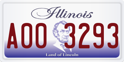 IL license plate A003293