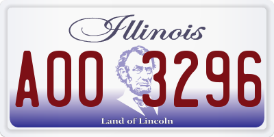IL license plate A003296