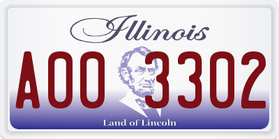 IL license plate A003302