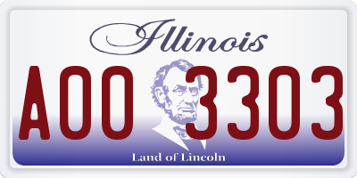 IL license plate A003303
