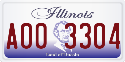 IL license plate A003304