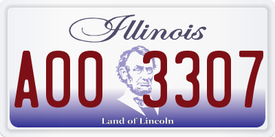 IL license plate A003307