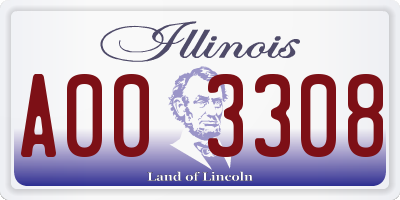 IL license plate A003308