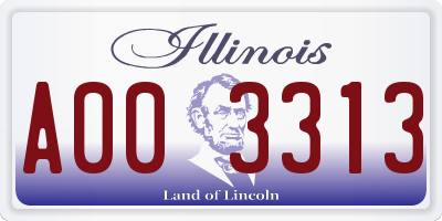 IL license plate A003313
