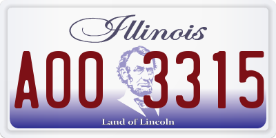 IL license plate A003315