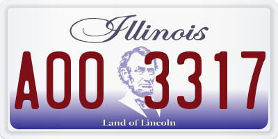 IL license plate A003317