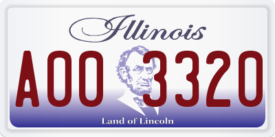 IL license plate A003320