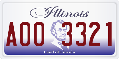 IL license plate A003321