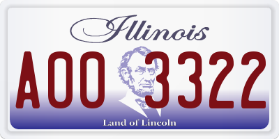 IL license plate A003322