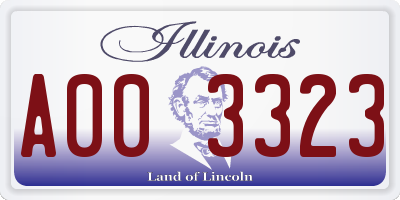 IL license plate A003323
