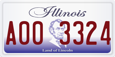 IL license plate A003324