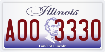 IL license plate A003330