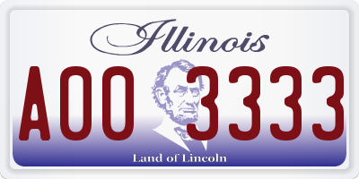 IL license plate A003333