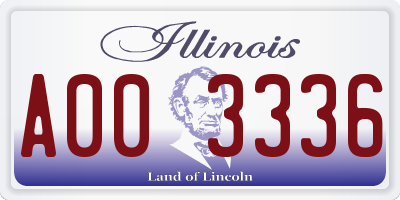 IL license plate A003336