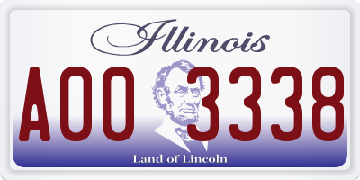 IL license plate A003338