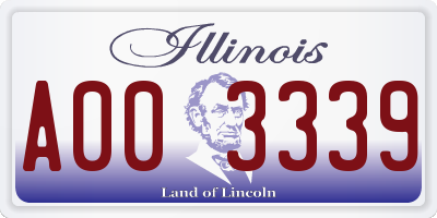 IL license plate A003339