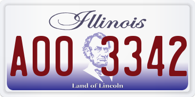 IL license plate A003342