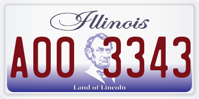 IL license plate A003343