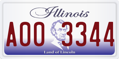 IL license plate A003344