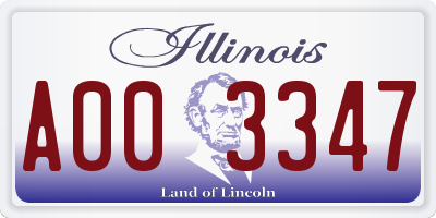 IL license plate A003347